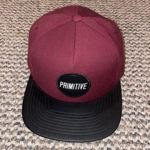 Primitive Men's Maroon Snapback Cap with Black Brim